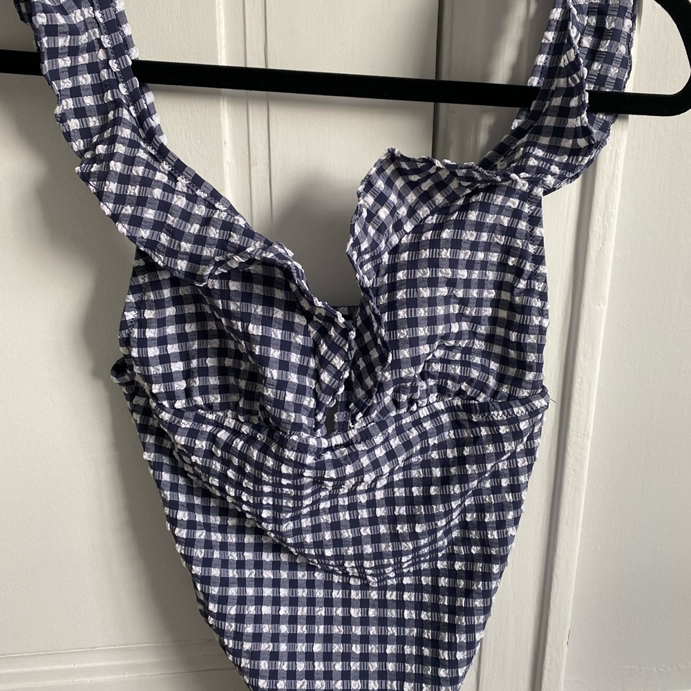 J.Crew Ruffle plunging V-neck one-piece swimsuit
